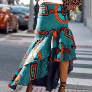 NWT Tufafii  "Zila" African Print Ankara Skirt